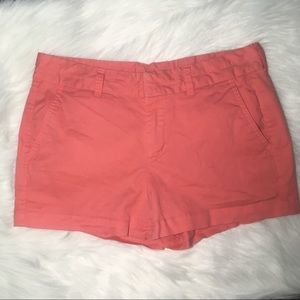 Gap 2 khaki city shorts cuffed bright coral